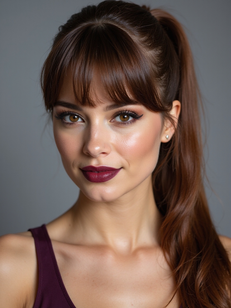 sleek mid height ponytail elegance