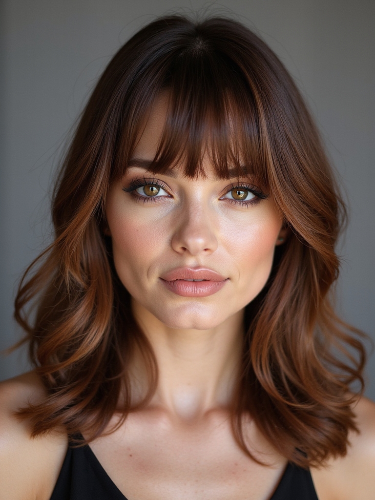 sleek mid length with fringe