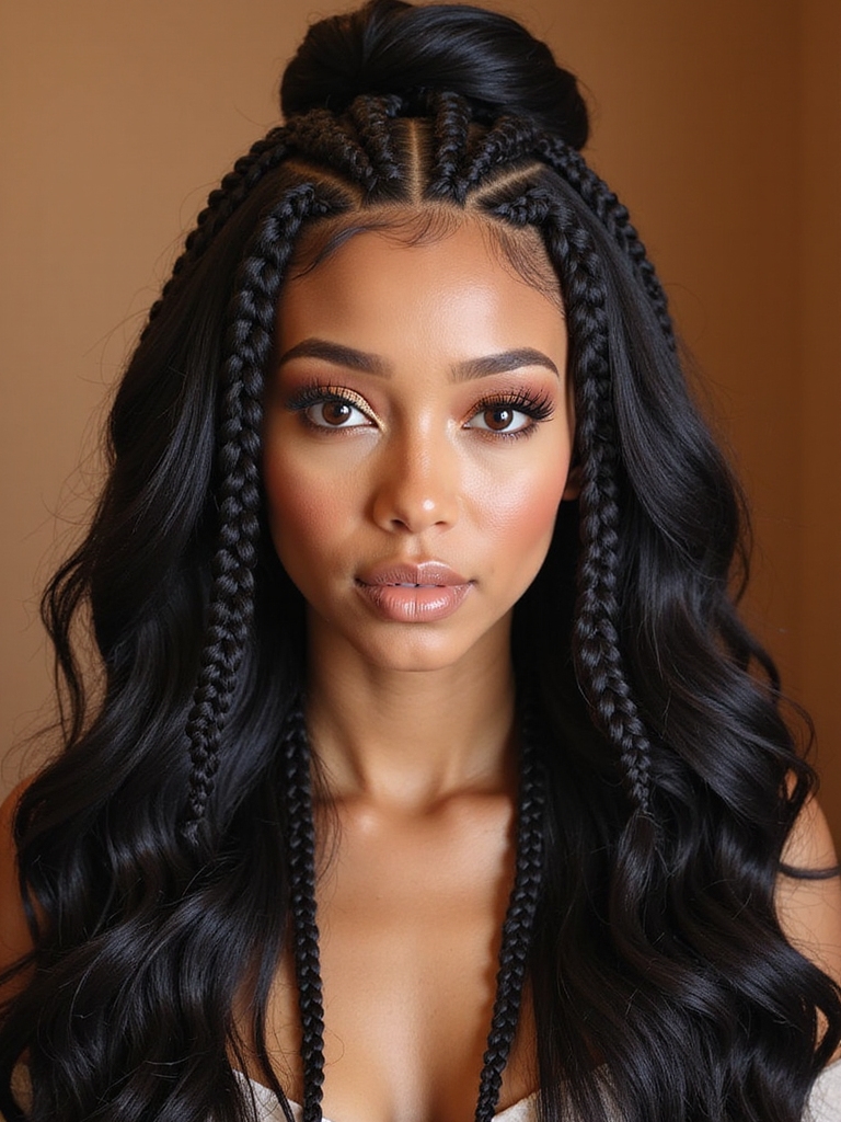sleek natural looking braided hairline