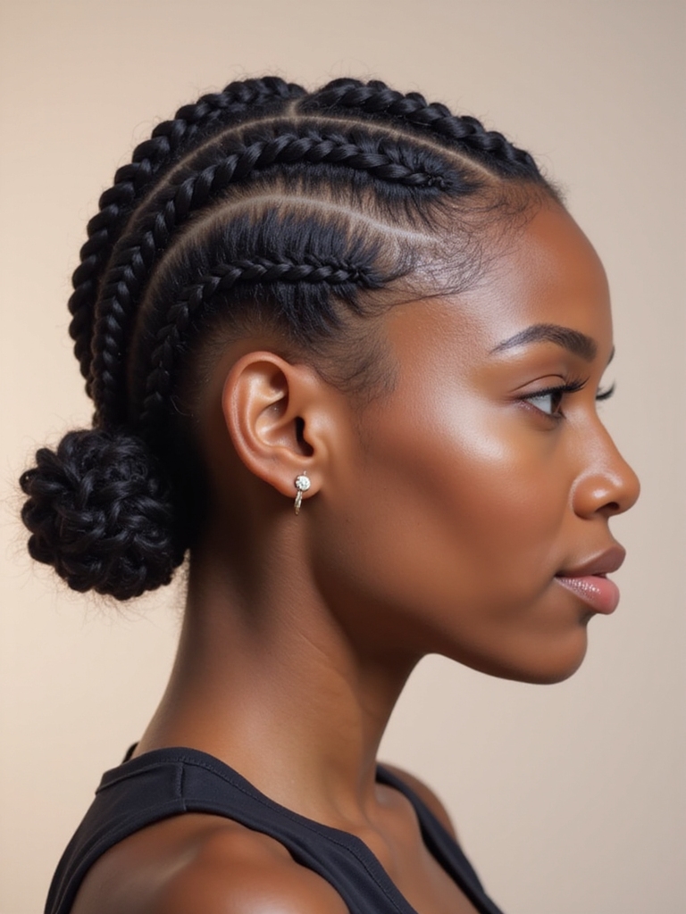 sleek polished low braidedbun