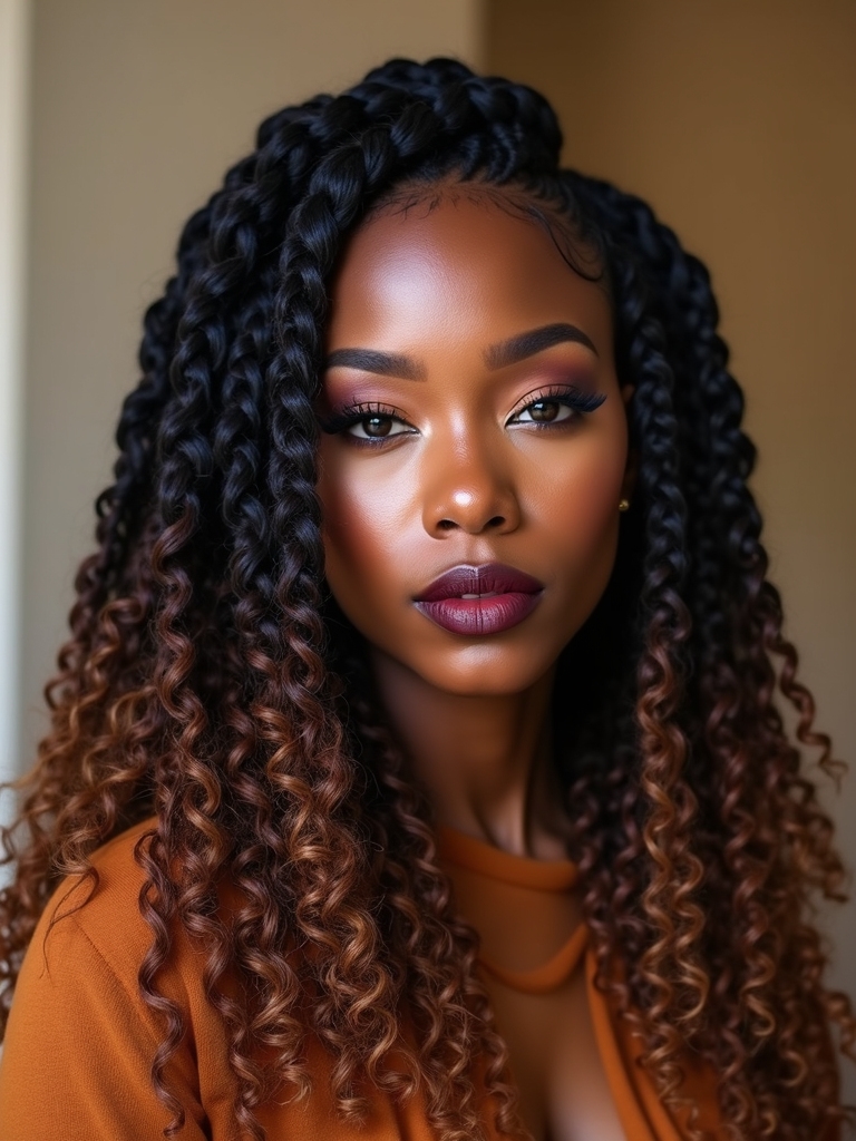 sleek roots curly tips
