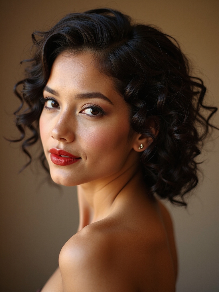 sleek textured curly updos