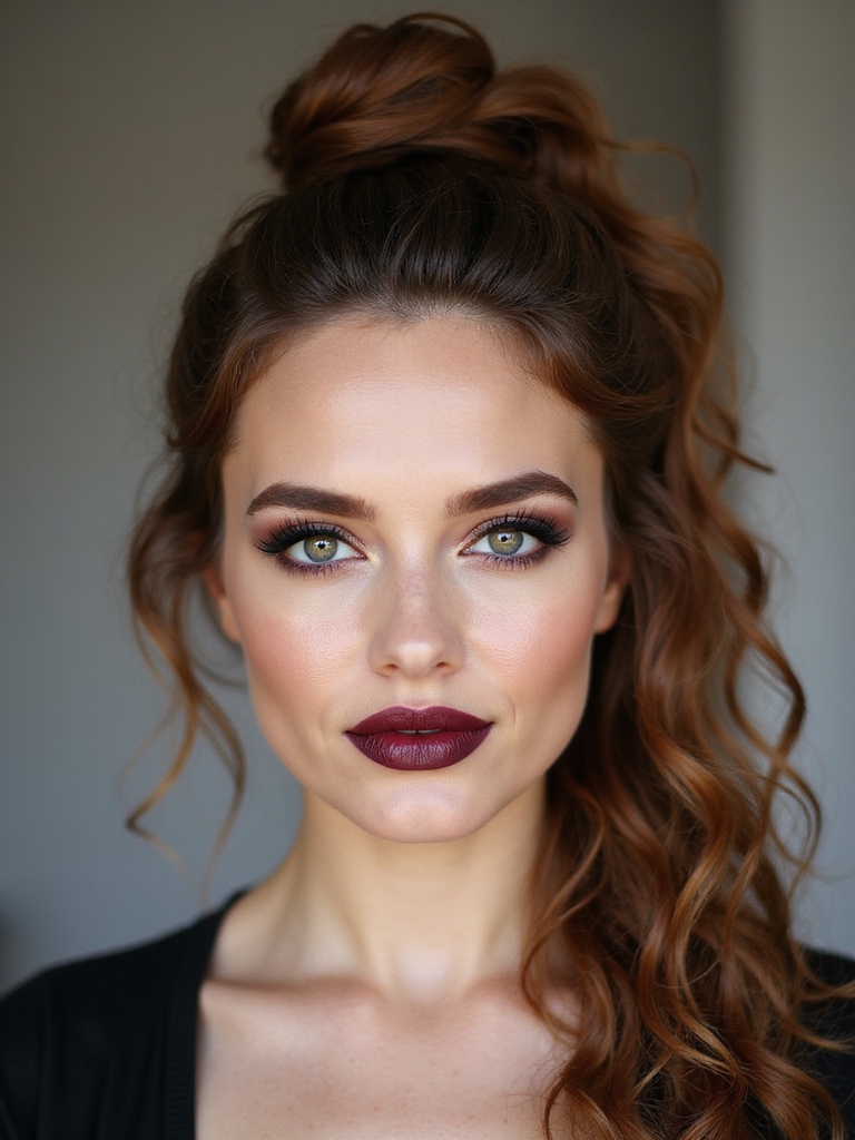 sleek textured top knot ends
