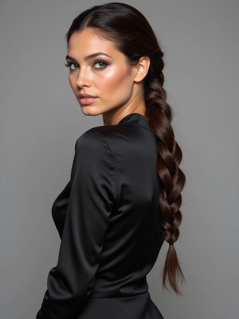 sleek tidy three strand braid