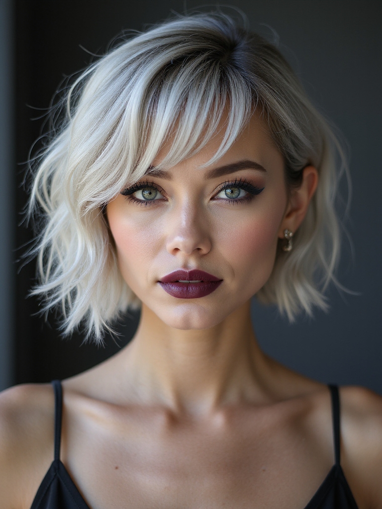 sleek wispy bangs styling