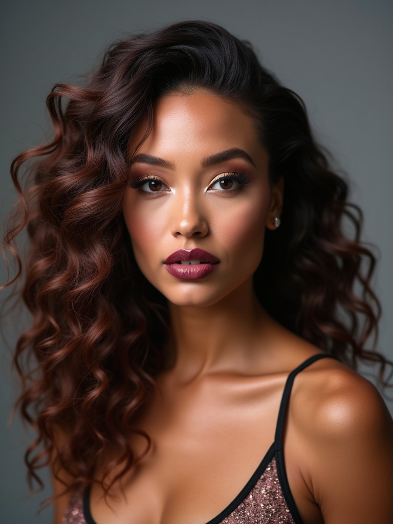 slicked sides glossy ringlets