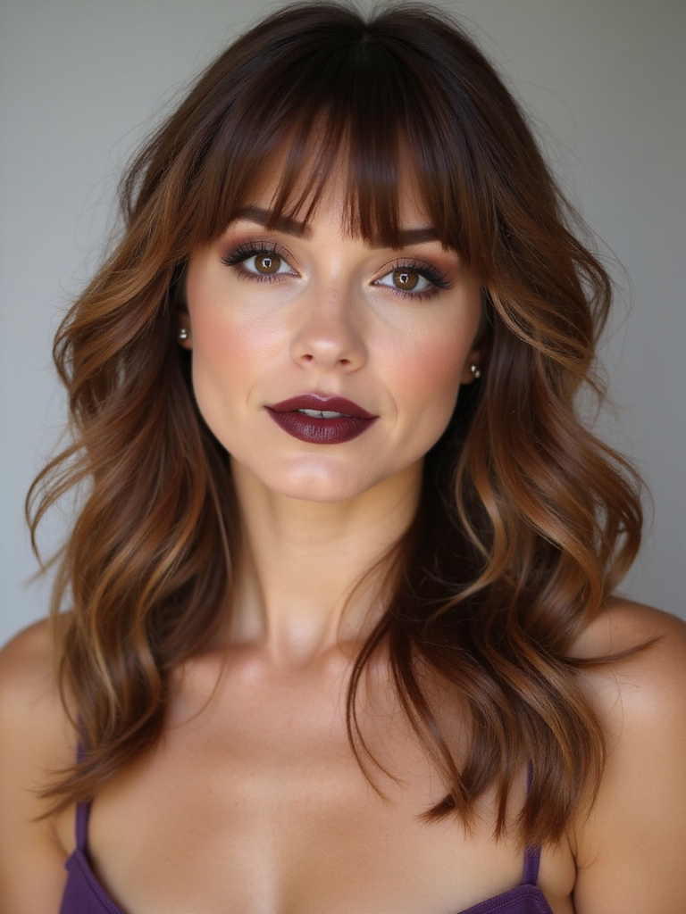 slimming side swept face framing