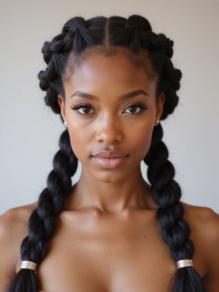 snug tucked braided ponytail