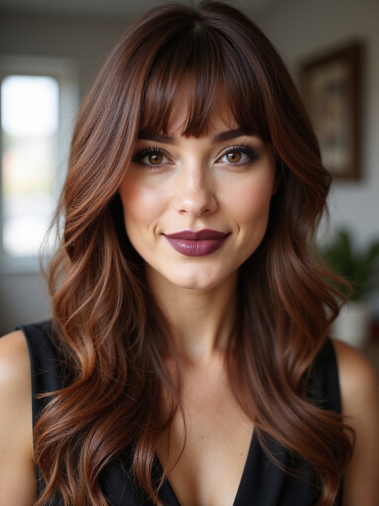 soft angled face framing bangs