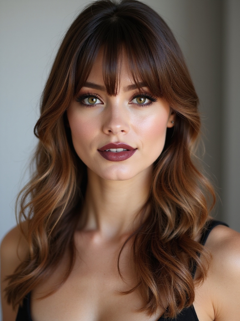 soft angled side swept highlights