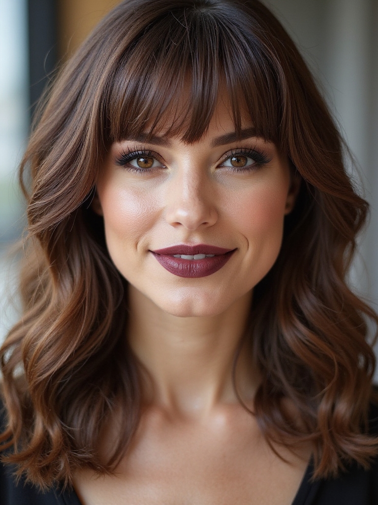 soft blunt brow skimming bangs