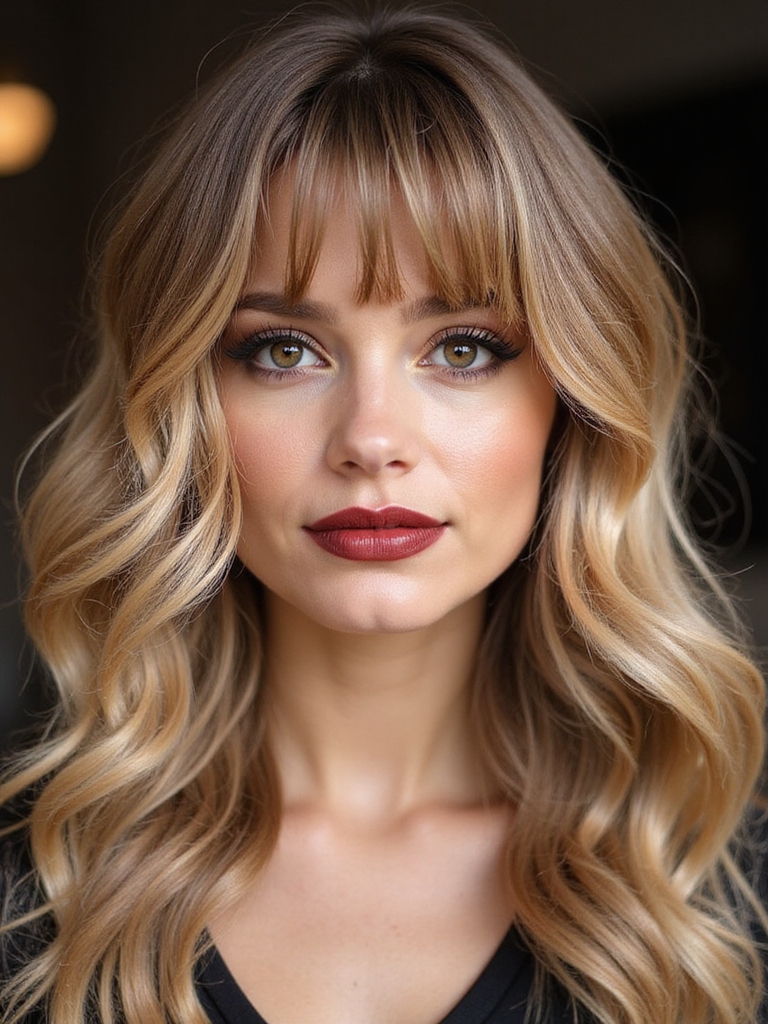 soft choppy textured sidebangs