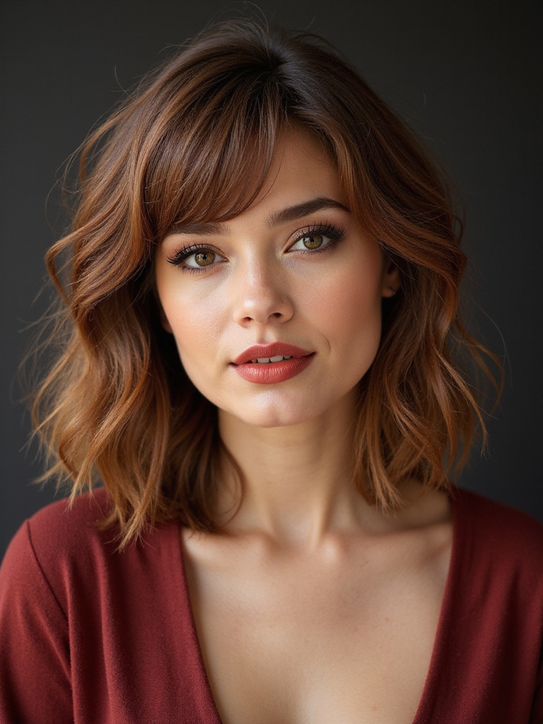 soft curtain adjacent wispy bangs