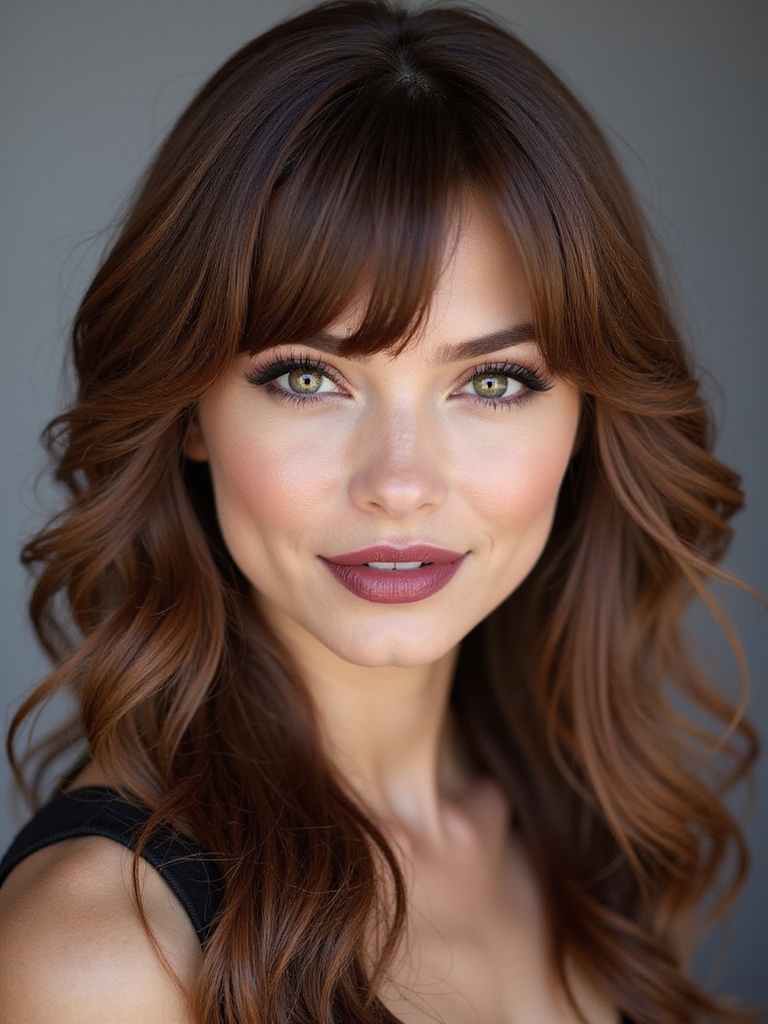 soft curtain flip bangs