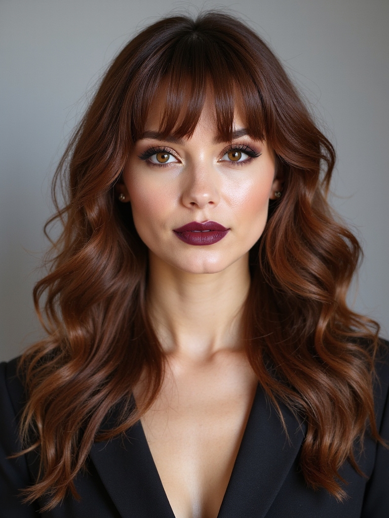 soft curtain inspired v bangs