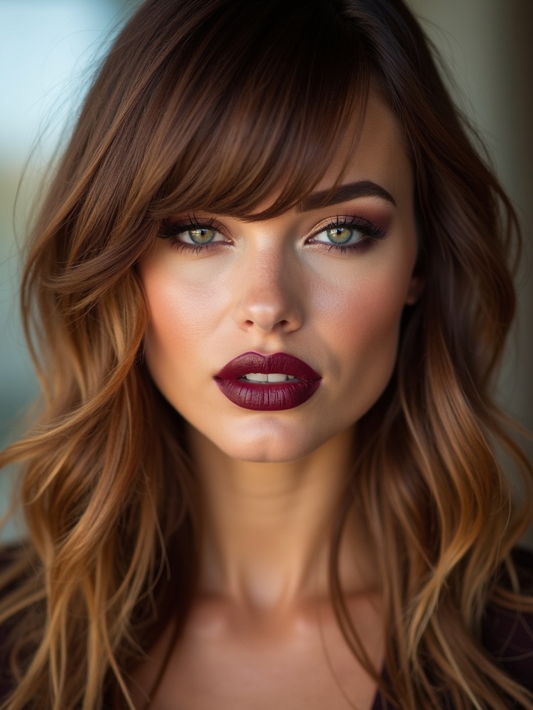 soft curtain side swept fringe