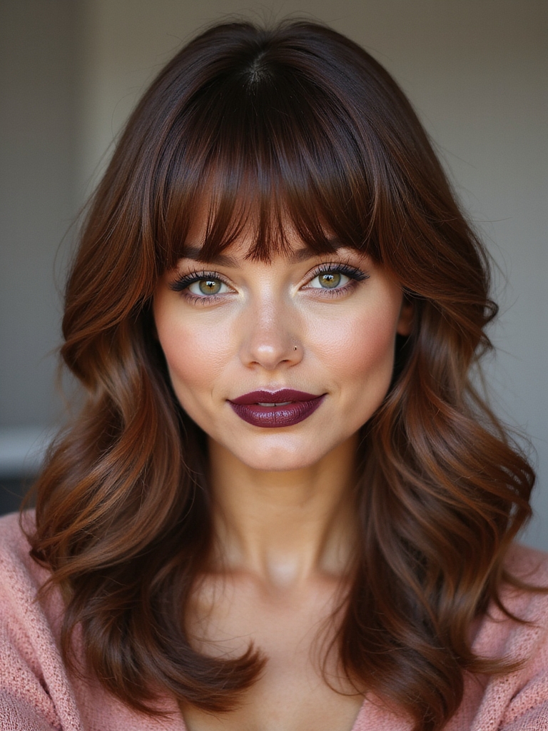 soft face framing center bangs