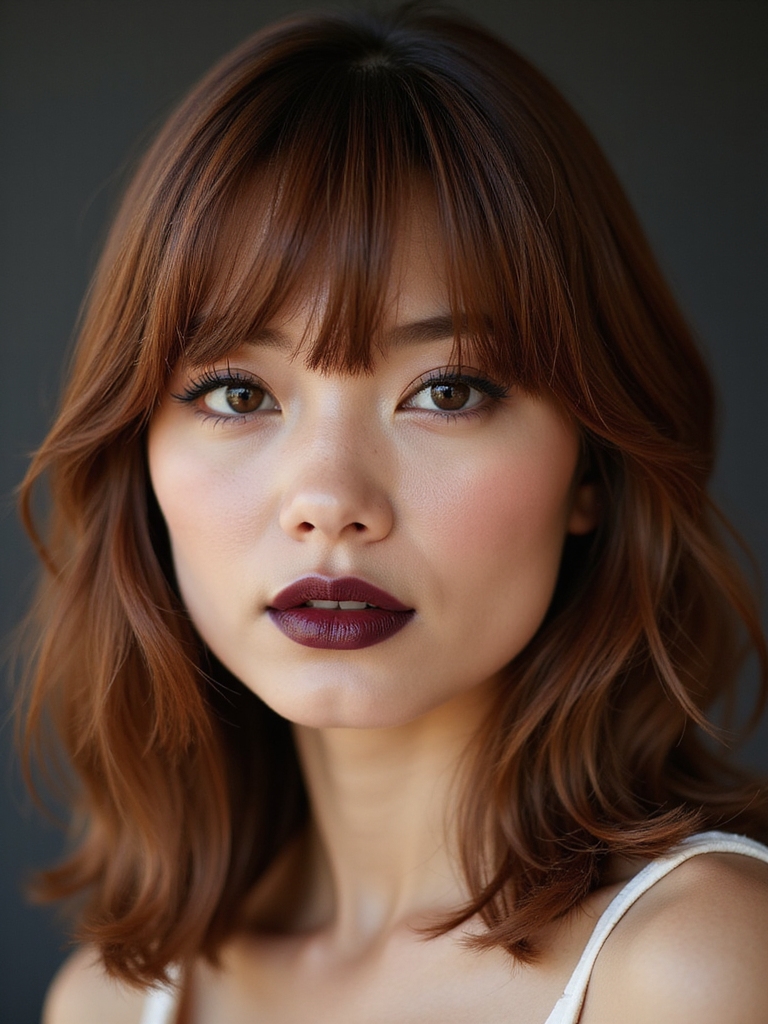 soft face framing center part fringe