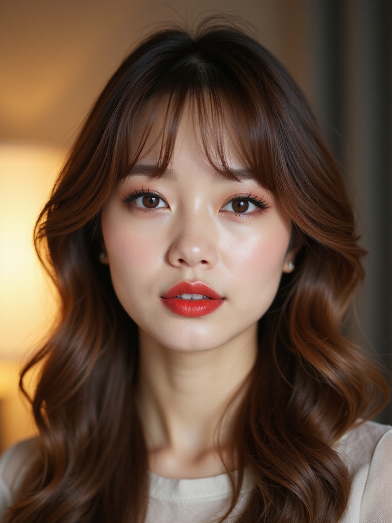 soft face framing curtain bangs