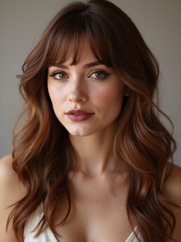 soft face framing fluttering bangs