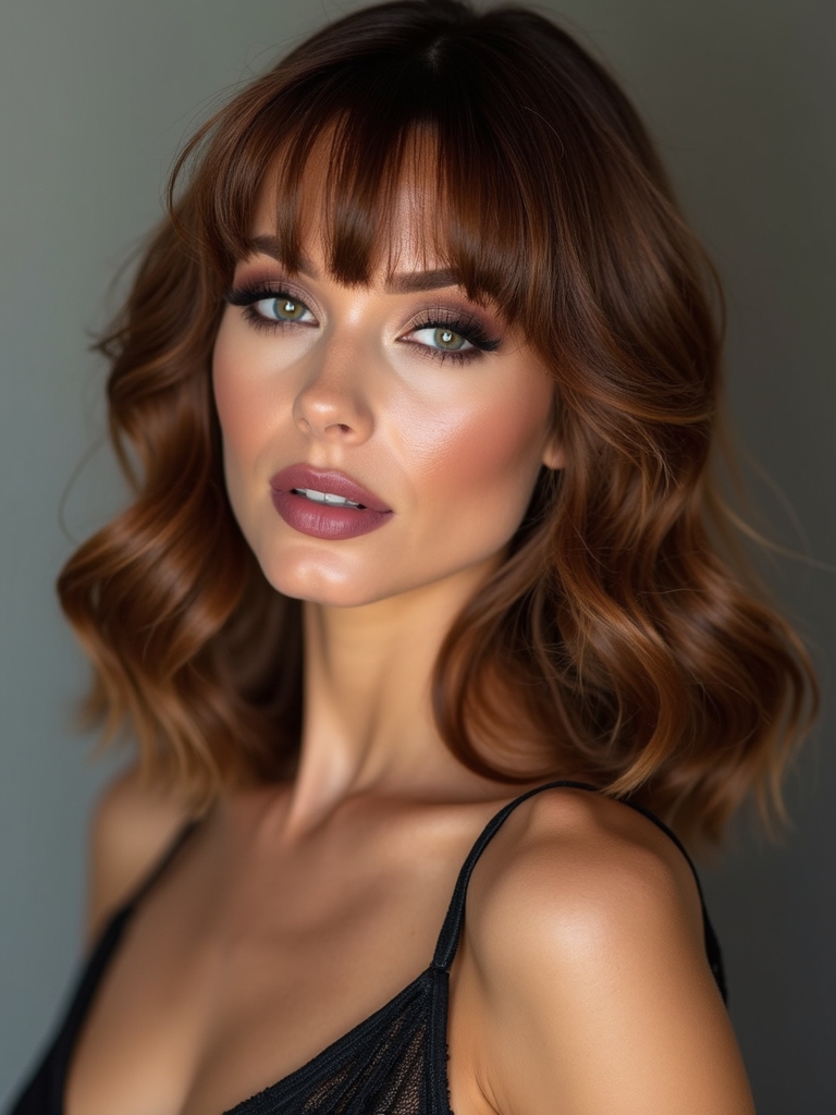 soft face framing layered bangs