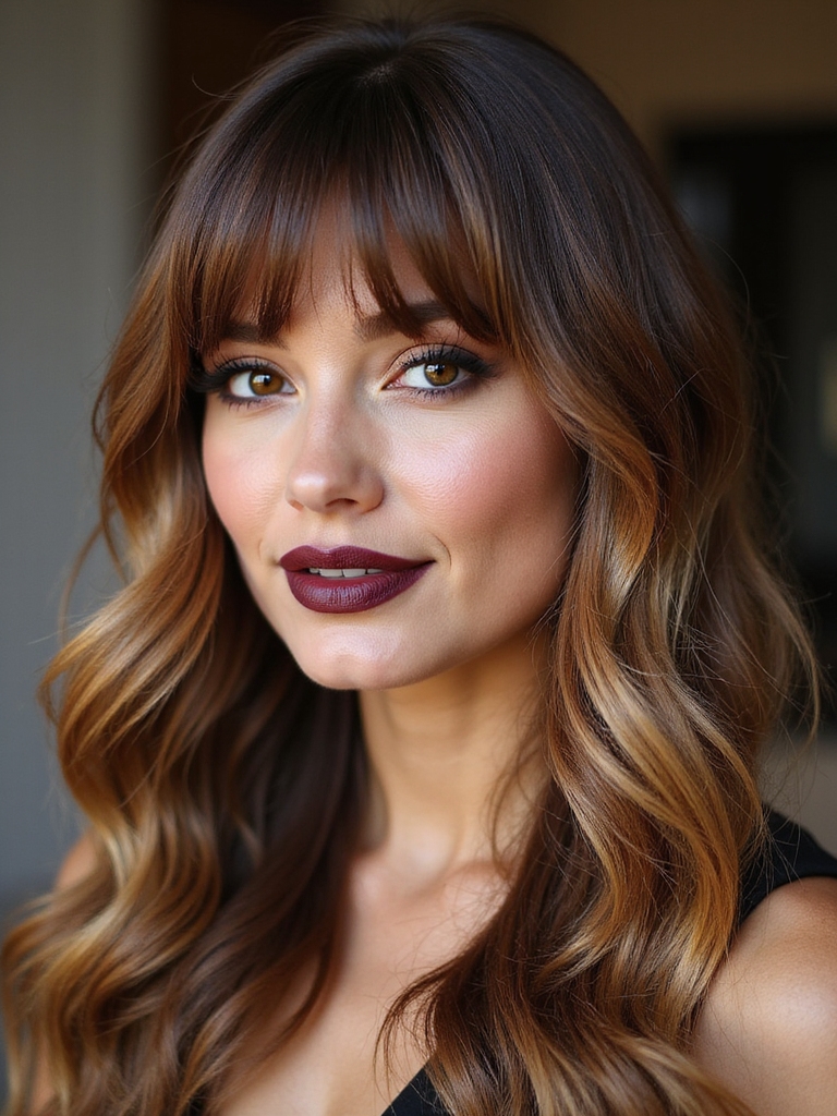 soft face framing layered bangs