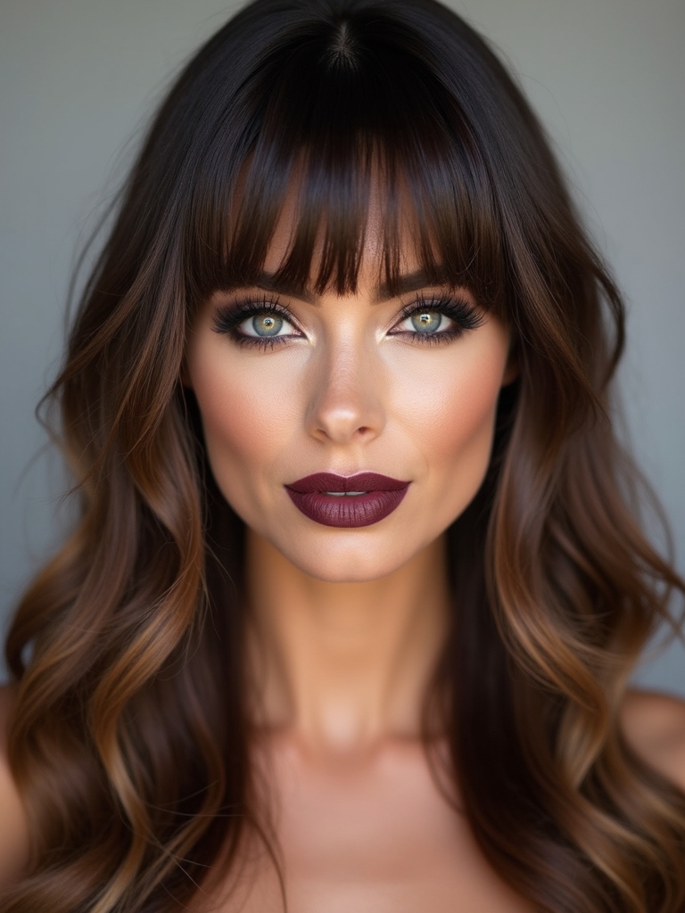 soft face framing layered bangs
