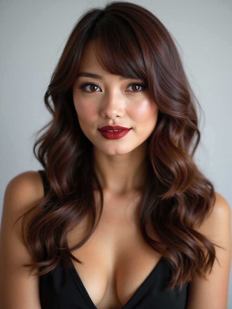soft face framing side swept bangs