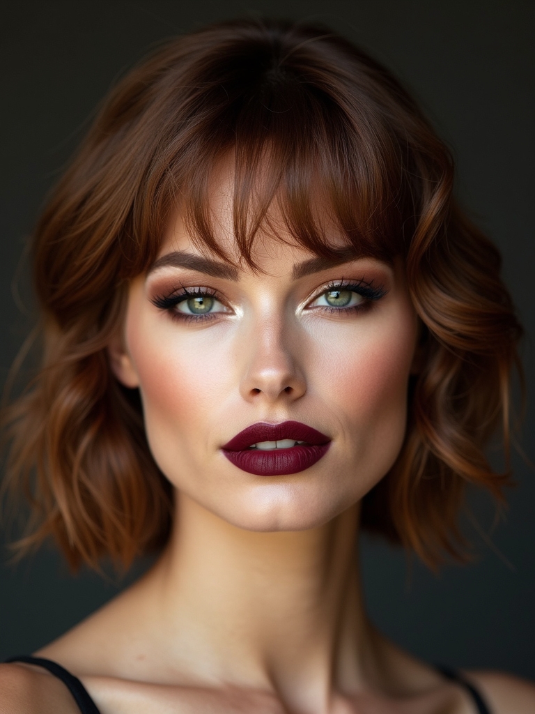 soft feathered bangs for balance