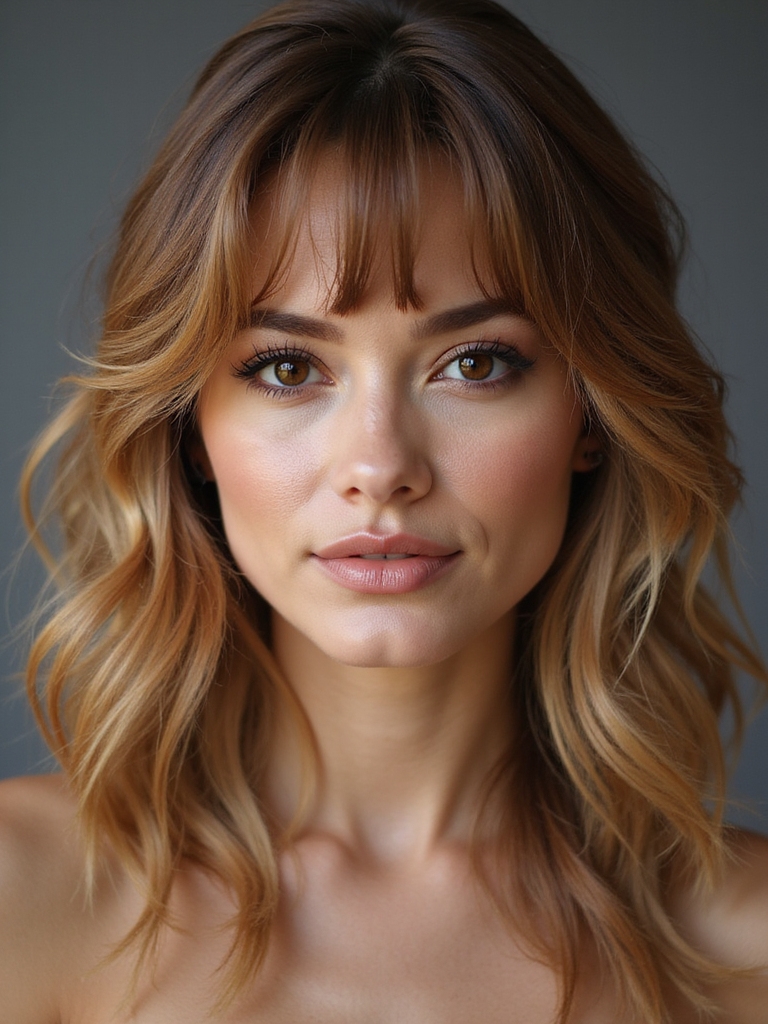 soft feathered brow grazing bangs