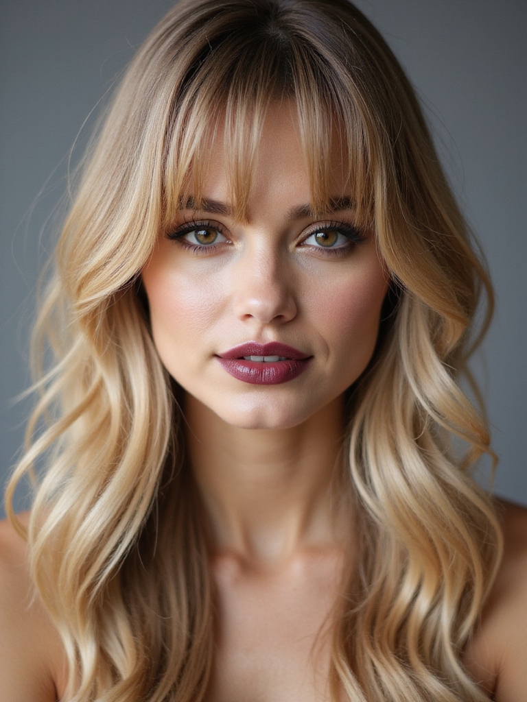 soft feathered curtain style bangs