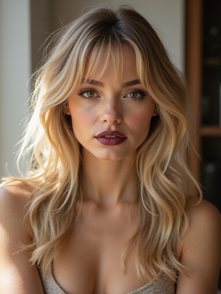 soft feathered piecey bangs