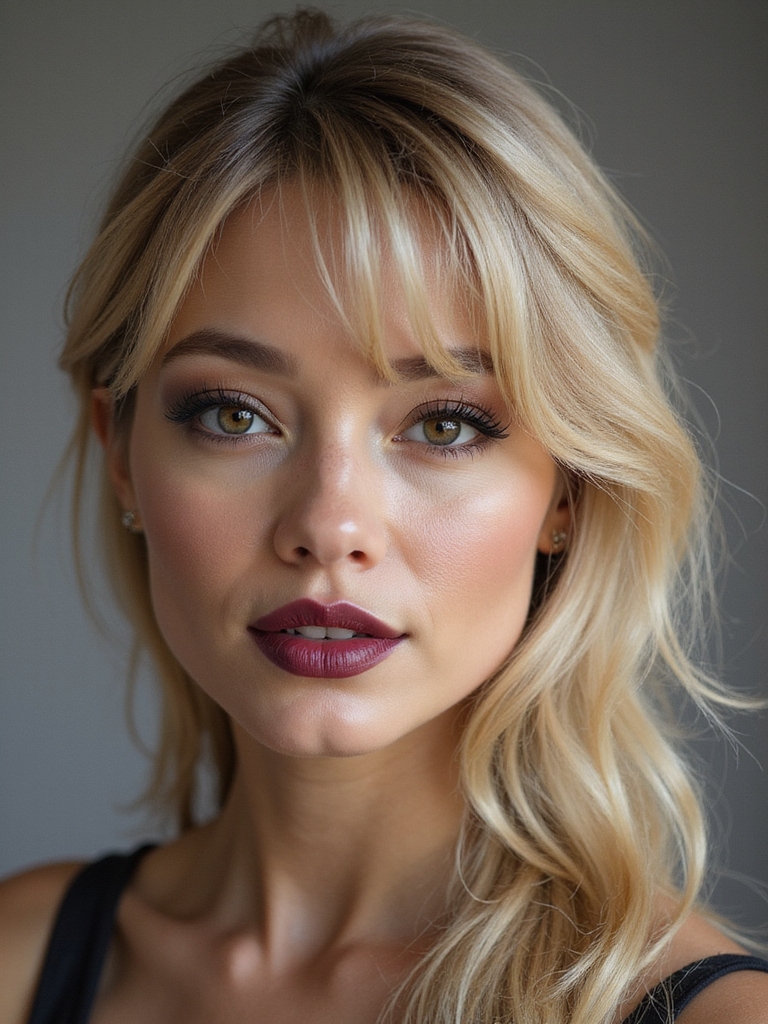 soft feathered side bangs