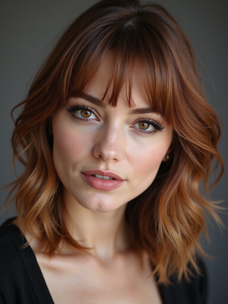 soft feathered side bangs