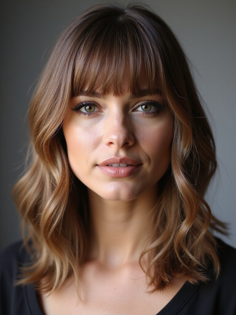 soft feathered side bangs