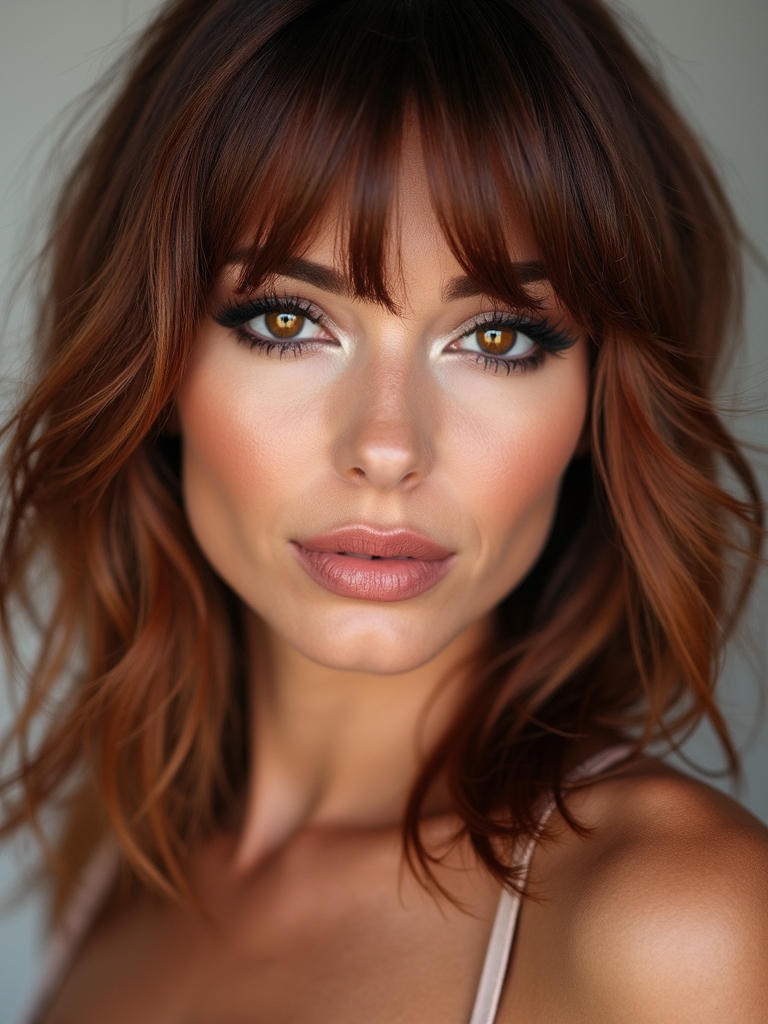 soft feathered side bangs