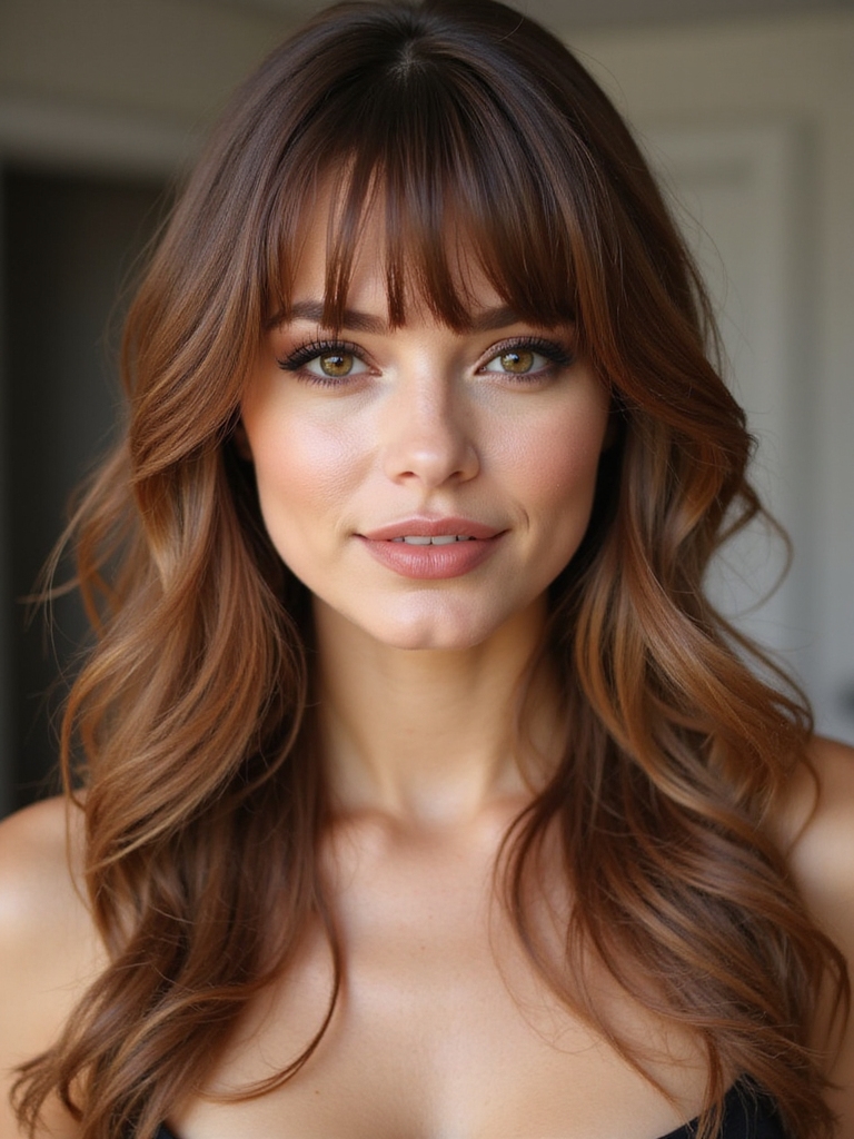 soft flowing curtain bangs