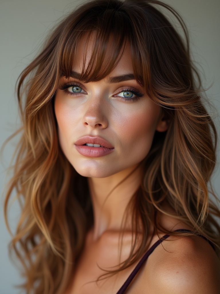 soft fluttering wavy wispy bangs