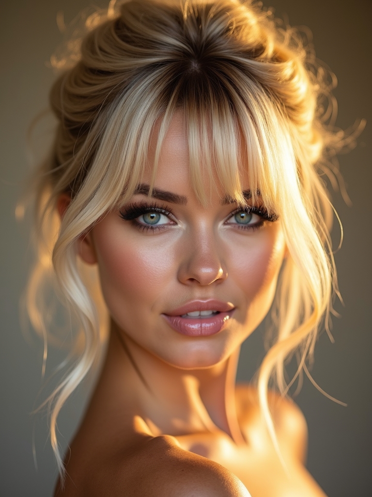 soft fringed updos and braids