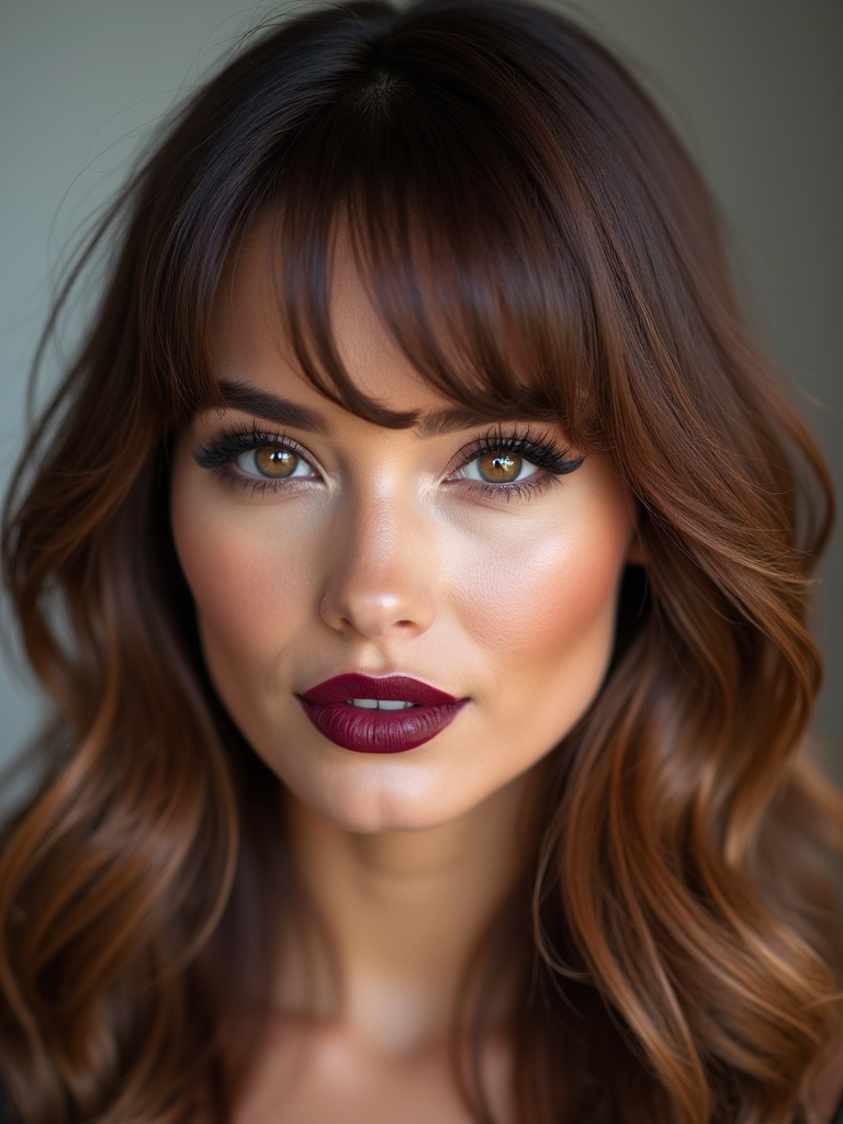 soft layered curtain bangs