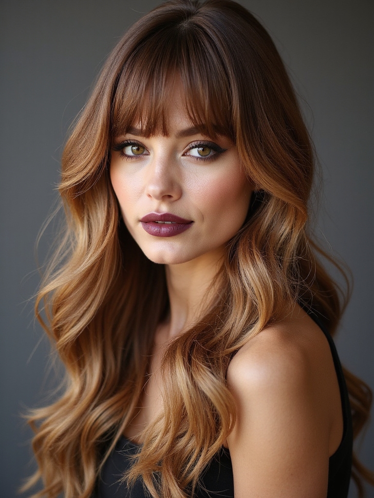 soft layered curtain bangs