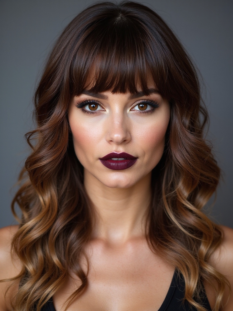 soft layered curtain bangs