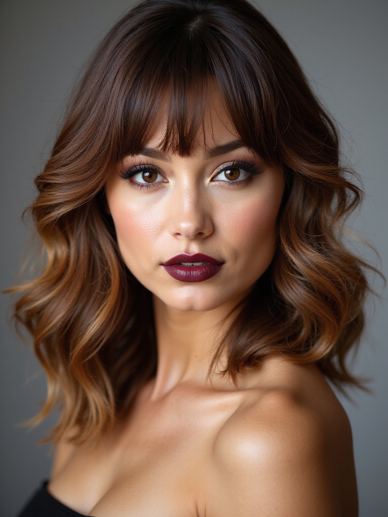soft layered curtain bangs