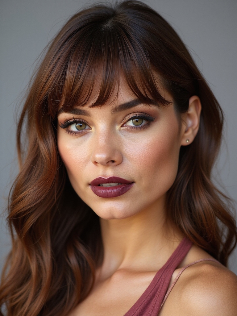 soft layered curtain bangs