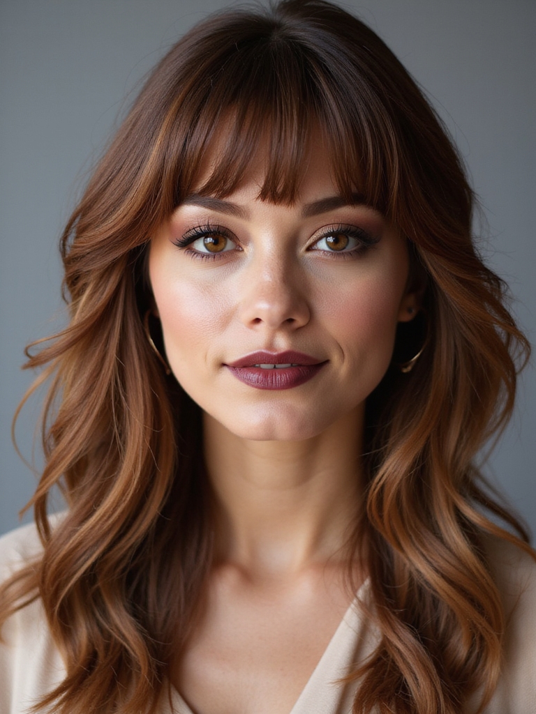 soft layered curtain bangs