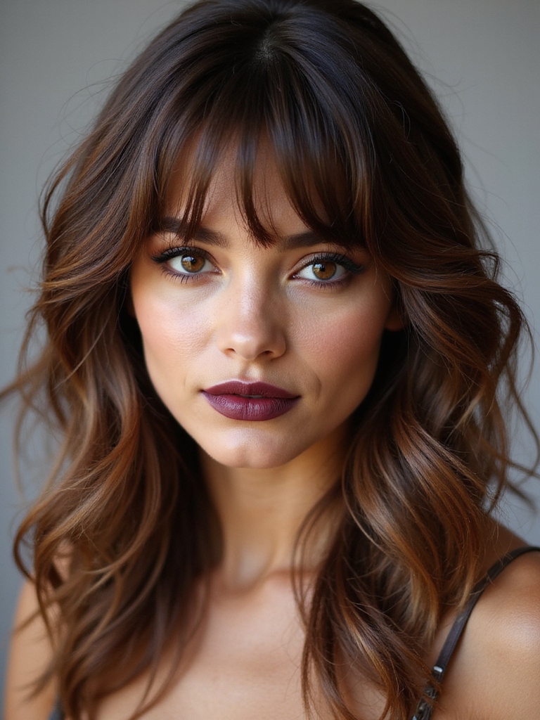 soft layered eye framing fringe