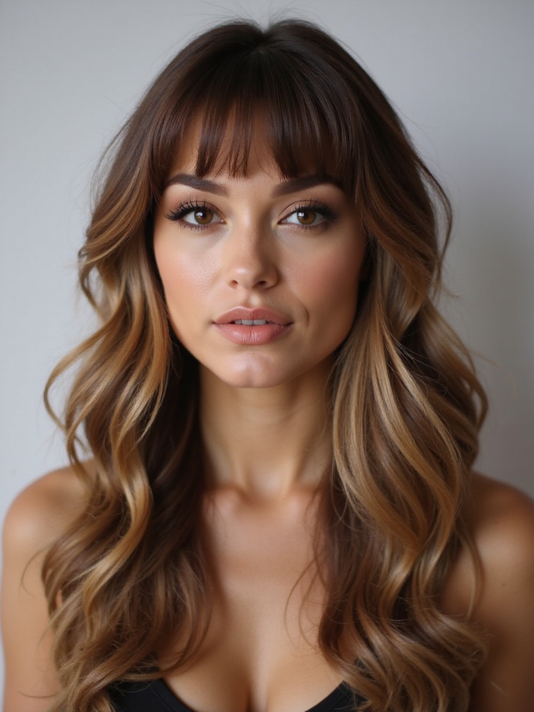 soft layered face framing bangs