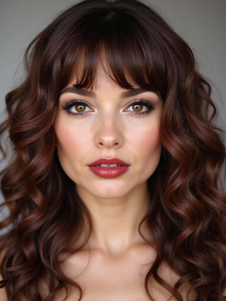 soft layered face framing bangs