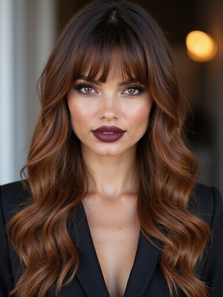 soft layered long v fringe