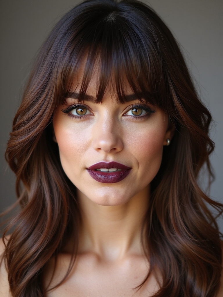 soft layered side bangs